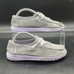Hey Dude Wendy Youth size 2 sparkling grey lilac 130123166 casual slip on